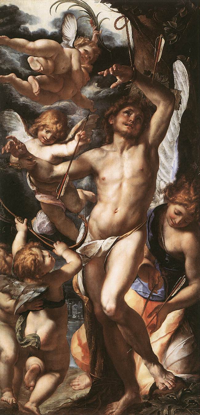 St Sebastian Tended by Angels af